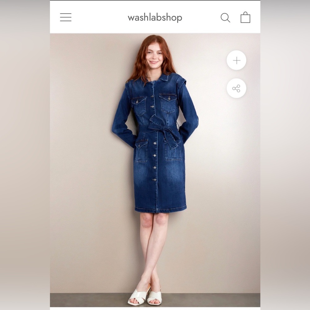 Wash Lab Road Trip Denim Dress Soft Blue